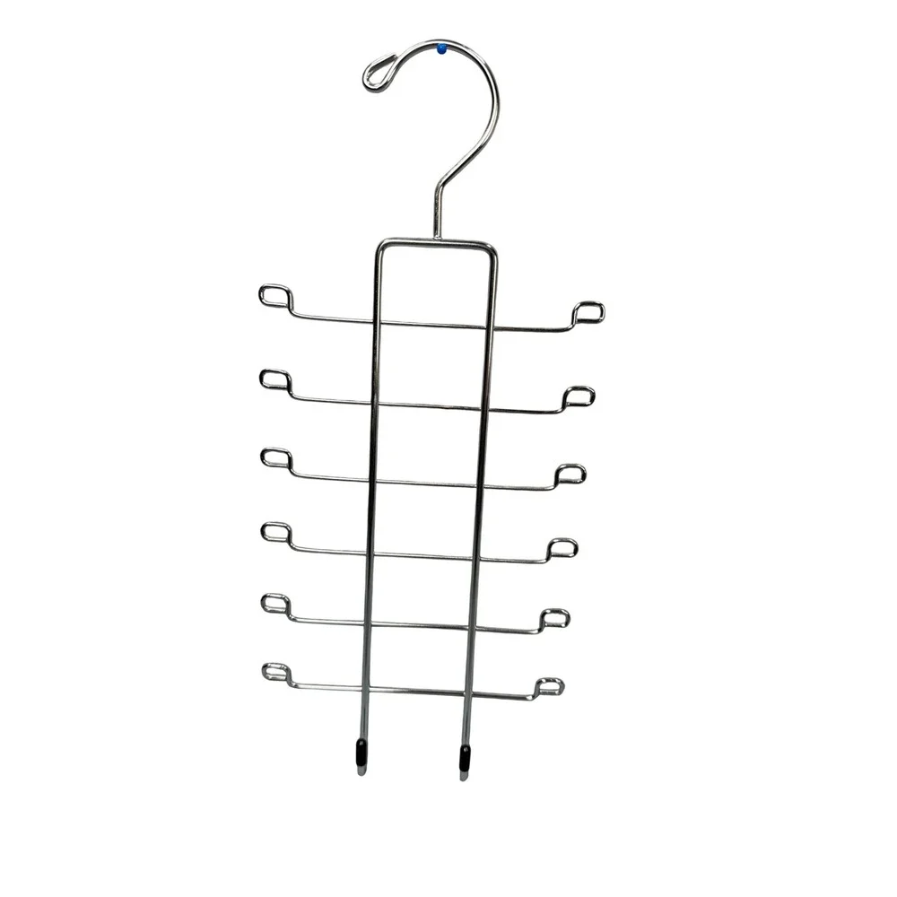 Accessory Hanger Silver Multi Tier Chrome Belt Tie Rack Scarf Bag Holder Closet